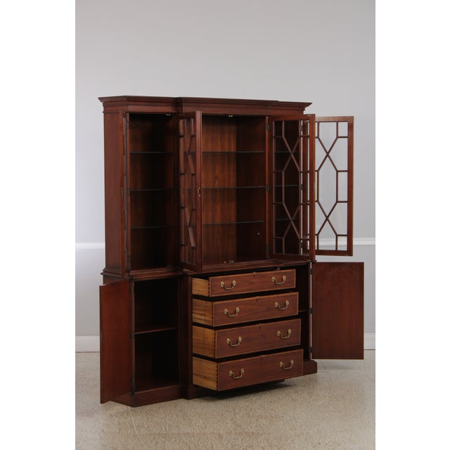 Henkel Harris Henkel Harris Cherry 2 Piece London Breakfront For Sale - Image 4 of 18