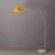 Mid-Century Modern 1960s Adjustable Half Dome Floor Lamp - Mid Century Modern, Satin Nickel, White Marble Base, Mustard For Sale - Image 3 of 7