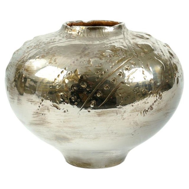 Platinum Luster Elia Vase by Deblona For Sale - Image 9 of 9