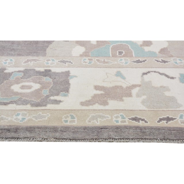 1990s Turkish Oushak Hand Knotted Rug With Organic Wool and Soft Texture,10'6"X14'6" For Sale - Image 4 of 7