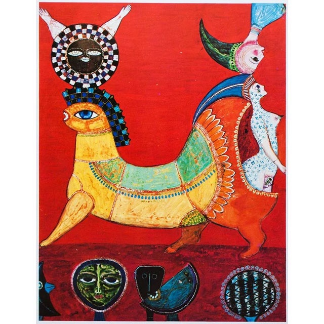 Printmaking Materials 1970 After Max Walter Svanberg, "Chimera" Full-Color Print For Sale - Image 7 of 8