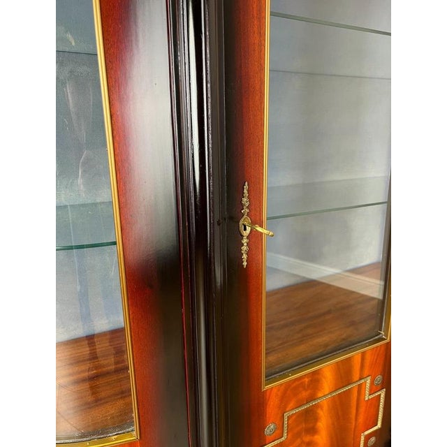 Vintage French Empire Style Display Cabinet with Marble Top For Sale - Image 12 of 18