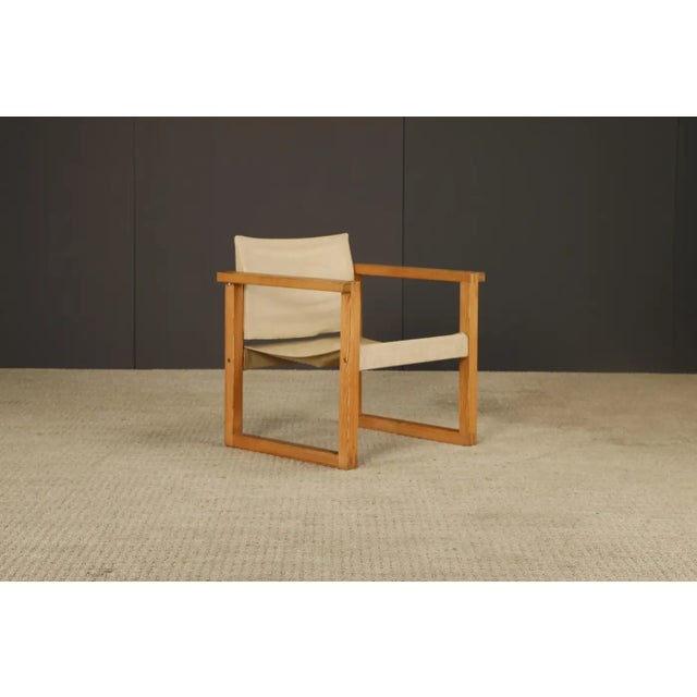 Minimalism Minimalist Safari Sling Lounge Chair in Natural Canvas and Solid Wood, C 1970s For Sale - Image 3 of 16