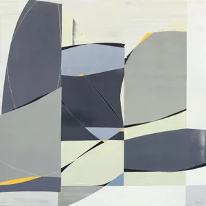 "Adrift 2" Contemporary Original Modern Abstract Mixed-Media Painting by Heny Steinberg