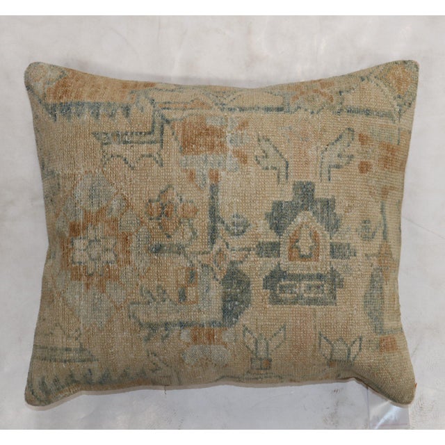 Late 20th Century Neutral Antique Persian Rug Pillow For Sale - Image 5 of 5