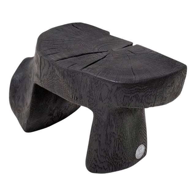Sculptural Hardwood Stool by Logniture For Sale