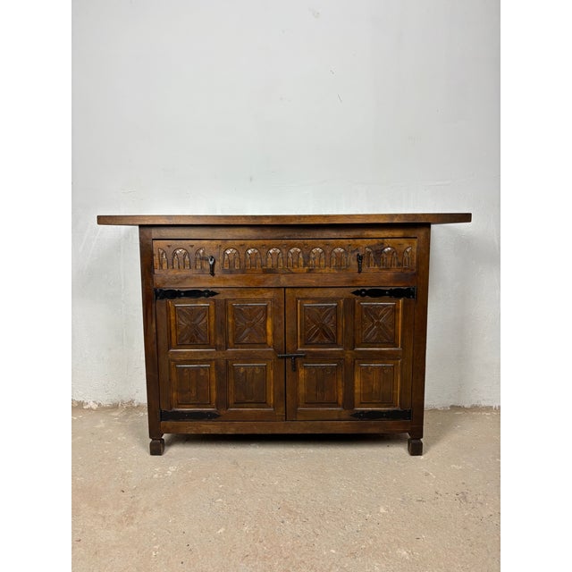 Castilian Rustic Cabinet Chest With One Drawer, 1940s For Sale - Image 6 of 10