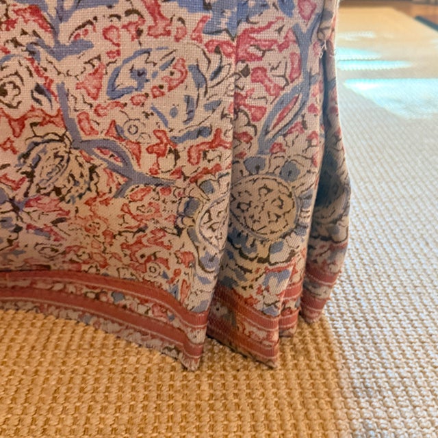 Red Pair of Swivel Chairs in Vintage Ralph Lauren Block Print For Sale - Image 8 of 13