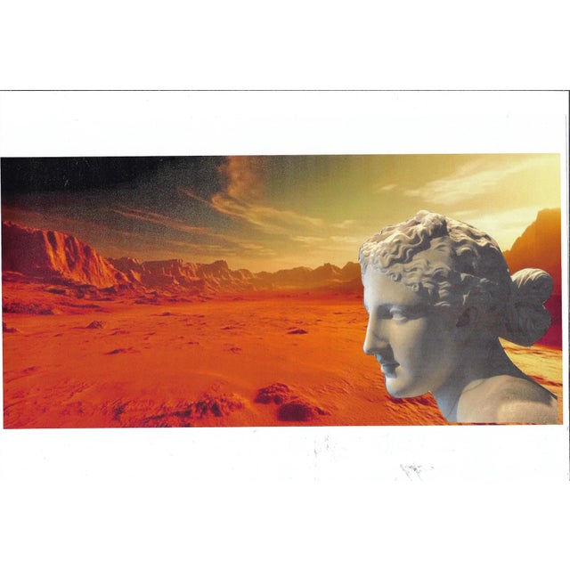 Ancient Greeks on Mars! What a concept. This reproduction print of the original photomontage is 17" x 11". framed in white...