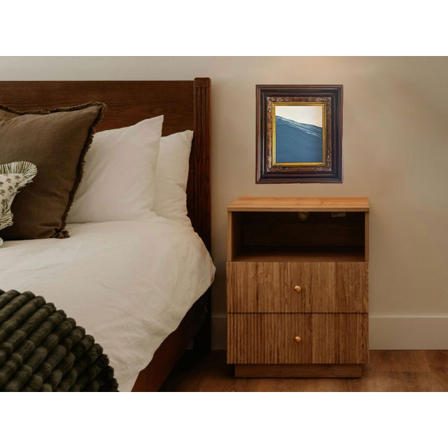 Plastic "Waves” Abstract Art in Antique Frame, Seascape Painting Transitional Wall Art by JTS For Sale - Image 7 of 11