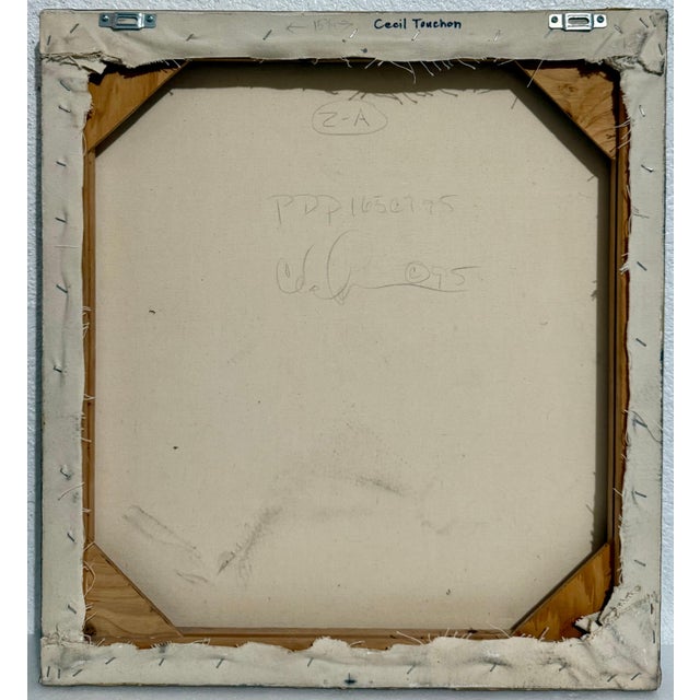 1990s Cecil Touchon, Mixed Media Abstract Trompe L'oeil Collage Oil Painting Cecil Touchon Texas Art, 1995 For Sale - Image 5 of 13