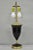 Antique French Neoclassical Black Faceted Opalene Glass Urn Brass Table Lamp For Sale - Image 13 of 13