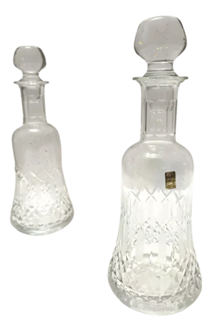 Transparent Crystal Decanter Bottles from Bleikristall, Germany, 1970s, Set of 2