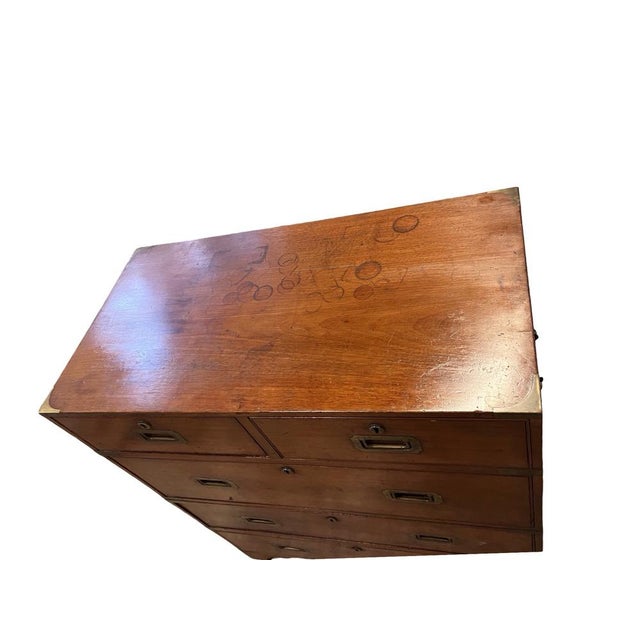 19th Century English Mahogany Campaign Chest For Sale - Image 12 of 13
