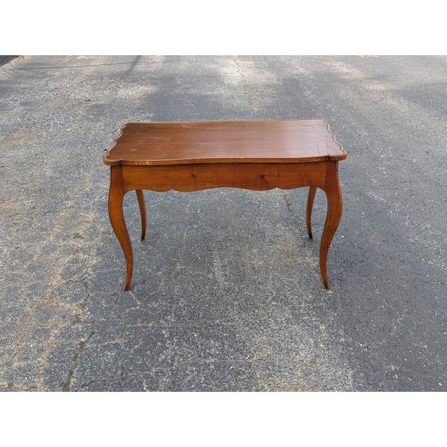 Mid 20th Century Vintage Solid Mahogany Cabriole Leg Piano Bench With Partitioned Storage For Sale - Image 5 of 11