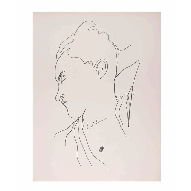 Lithograph on pure thread vellum from Papeteries du Marais, made by Cocteau in 1929. Belongs to the suite "25 Dessins d'Un...