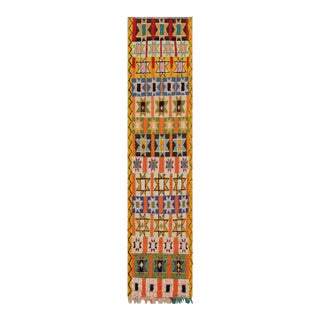 Vintage Moroccan Runner With Polychromatic Geometric Patterns, From Rug & Kilim For Sale