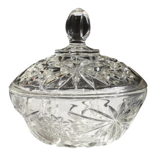 Vintage Anchor Hocking Prescut Sugar Candy Covered Bowl With Lid For Sale