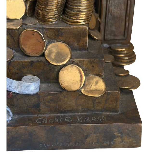 Large Charles Bragg 1988 Bronze Sculpture "'The Midas Touch For Sale In Los Angeles - Image 6 of 6