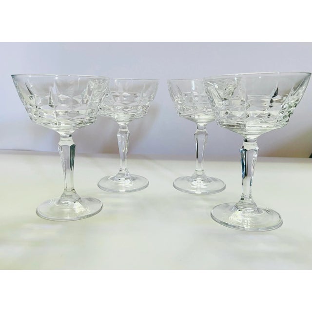 Late 20th Century Cristal D’Arques “Chateaudun”Champagne Glasses- Set of 4 For Sale - Image 9 of 10