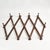Brown Antique Accordion Peg Holder With Porcelain Caps | Wall Mount Early 1900's Expandable Peg Rack For Sale - Image 8 of 14