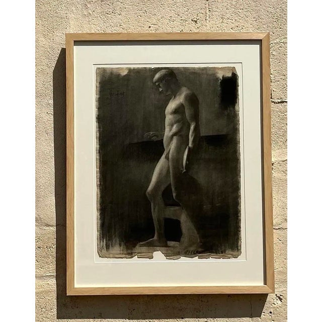 Vintage 1930s Original Pencil Sketch of Man For Sale - Image 11 of 12