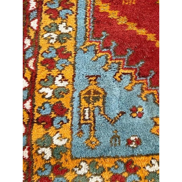 1950s Small Mid-Century Turkish Ushak Rug For Sale - Image 5 of 14