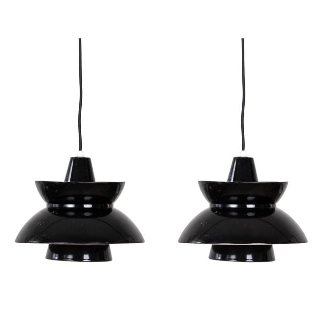 Vintage Danish Pendant Lamps by Henning Klok for Louis Poulsen, 1950s, Set of 2 For Sale