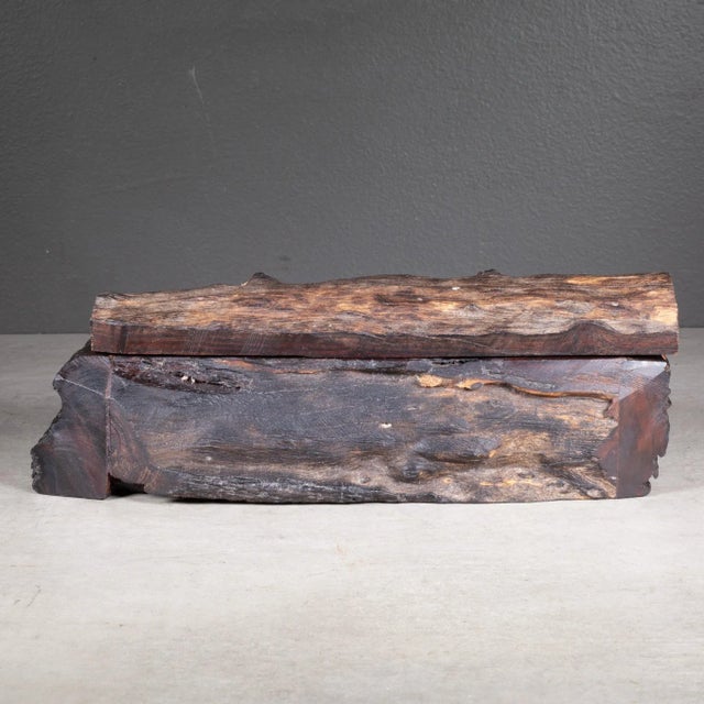 Wood Rustic Live Edge Rosewood Box C.1940 For Sale - Image 7 of 9