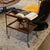 Wood Walnut Bar Cart With Locking Casters, Two Tier Rolling Serving Cart, Wooden Mobile Coffee Station For Sale - Image 7 of 12