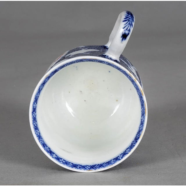 Blue Antique Chinese Export Famille Rose Mug For Sale - Image 8 of 10