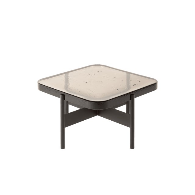 Alwa Square Two Big Side Table with Transparent Top and Black Base by Sebastian Herkner for Pulpo For Sale - Image 6 of 6
