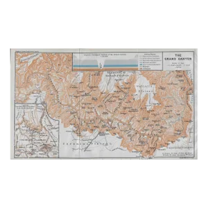 1909 Antique Map of the Grand Canyon