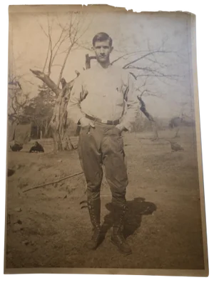 Antique Portrait of a Farmer in High Boots
