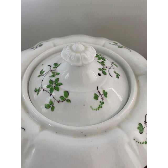 Mid 19th Century Antique English China Staffordshire Sprig Tea Set - 3 Piece Set For Sale - Image 5 of 12