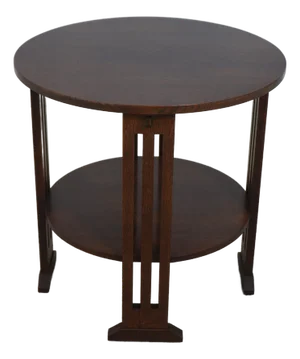 Stickley Round Mission Oak Lamp Table