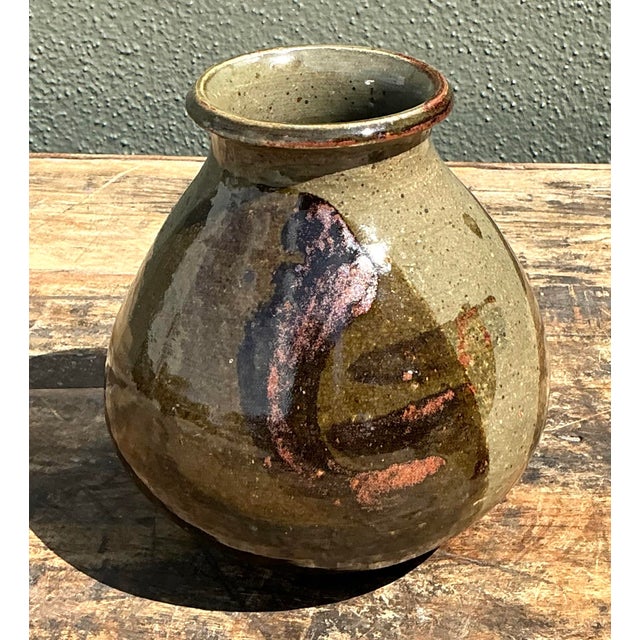 Late 20th Century Vintage Original Studio Pottery Swirl Vase For Sale - Image 5 of 12