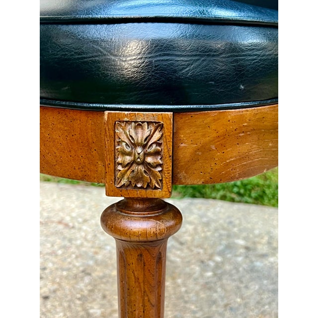 Henredon Vintage Hollywood Regency Black Side Chair With Brass Handle For Sale - Image 4 of 10