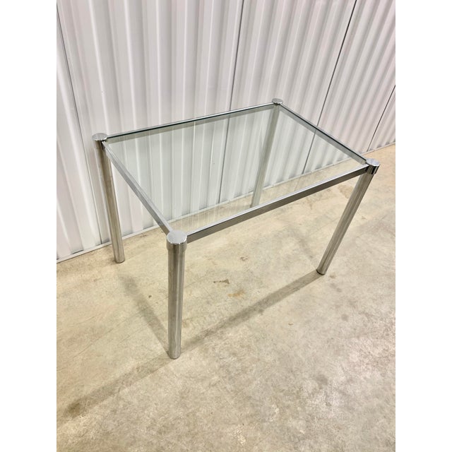 Mid-Century Modern Mid-Century Modern Milo Baughman Style Chrome Side Table For Sale - Image 3 of 10