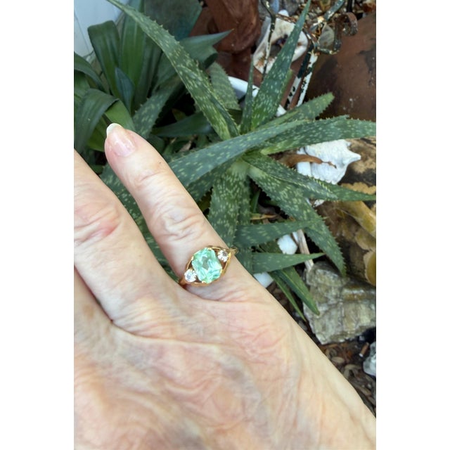 Blue 18k Gold Tourmaline and White Topaz Cocktail Ring For Sale - Image 8 of 8