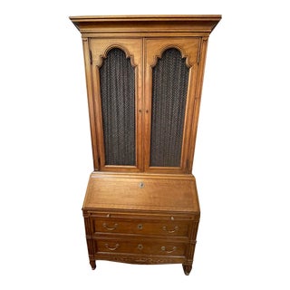Mid 20th Century Henredon Slant Top Desk With Hutch For Sale