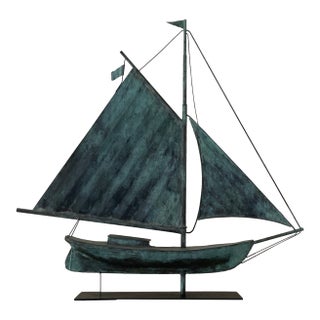 Late 19th Century Copper Ship Weathervane For Sale