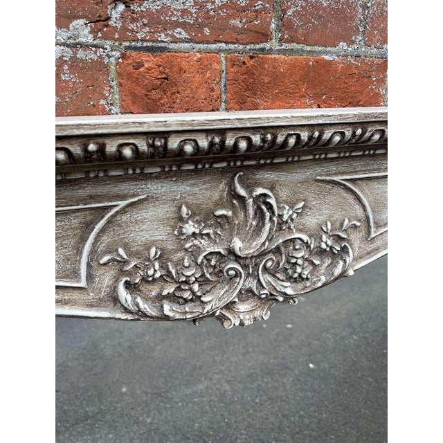 Glass Large Antique English Painted Overmantle Mirror For Sale - Image 7 of 9