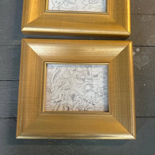 Abstract Expressionism Two 1950’s Original Abstract Expressionist Pencil Drawings - Set of Two For Sale - Image 3 of 6