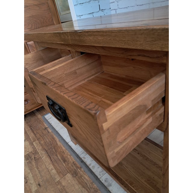 Vintage Country Oak Side Table, 1980 For Sale - Image 13 of 16
