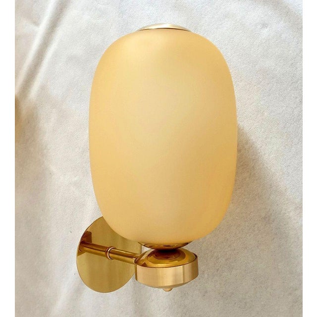 Metal 1990s Pair of Murano-Brass Mid Century Modern Sconces Italy For Sale - Image 7 of 11