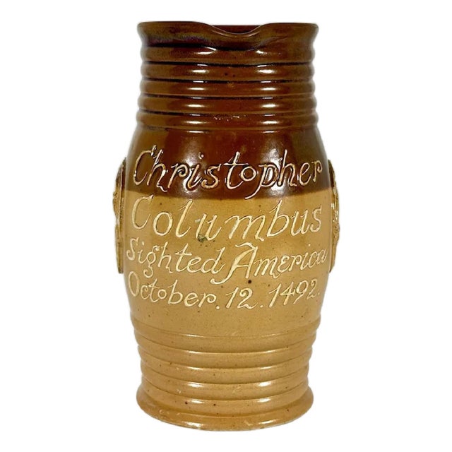 Antique Doulton Lambeth Stoneware Pitcher: 1893 World's Fair Columbian Exposition For Sale