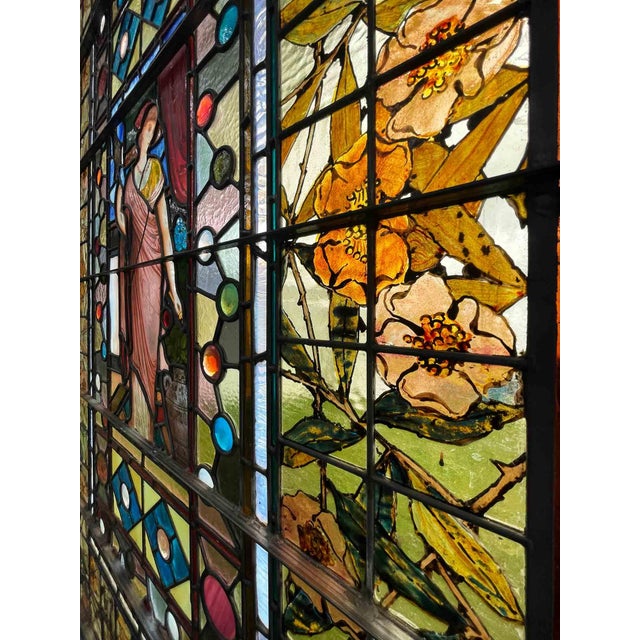 Antique Aesthetic Movement Stained Glass Window | Chairish