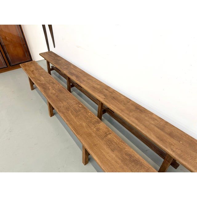 Benches in Oak, 1950s, Set of 2 For Sale - Image 11 of 15