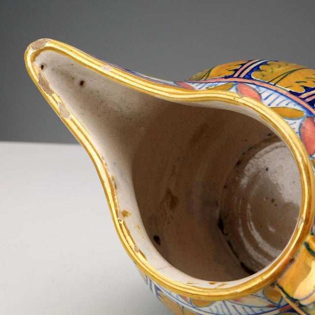 Ceramic Majolica Jug and Pourer from Gualdo Tadino For Sale - Image 7 of 8